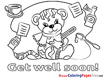 Tiger Get well soon Coloring Pages free