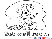Tiger printable Coloring Pages Get well soon