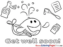 Whale Get well soon free Coloring Pages