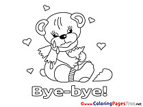 Bear Good bye free Coloring Pages