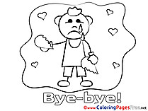 Boy printable Coloring Pages Good bye