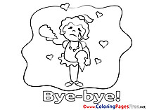 Girl free Good bye Coloring Sheets