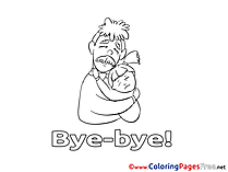 Girl Good bye Coloring Pages download