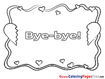 Hearts Coloring Pages Good bye for free