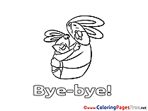 Rabbit Coloring Sheets Good bye free