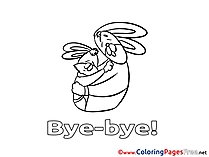 Rabbit Coloring Sheets Good bye free