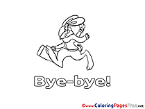 Rabbit Good bye Coloring Pages free