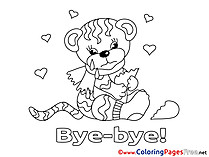 Tiger printable Good bye Coloring Sheets