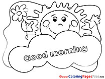 Cloud free Colouring Page Good Morning