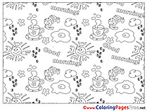 Croissant Kids Good Morning Coloring Page