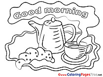 Kettle Coloring Sheets Good Morning free