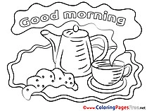 Kettle Coloring Sheets Good Morning free