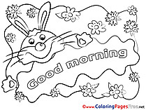 Rabbit Colouring Sheet download Good Morning