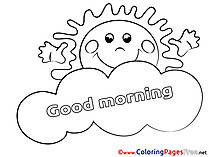 Sun Coloring Pages Good Morning for free