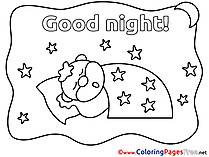 Animal Good Night free Coloring Pages