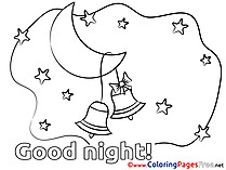 Bells free Colouring Page Good Night