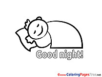 Boy for Kids Good Night Colouring Page