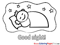 Boy printable Coloring Pages Good Night