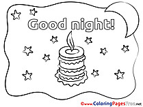 Candle for Kids Good Night Colouring Page
