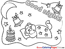 Candle Kids Good Night Coloring Pages