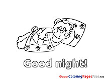 Coloring Pages download Bear Good night