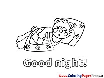 Coloring Pages download Bear Good night