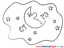 Colouring Sheet  Moon download Good Night