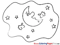 Colouring Sheet  Moon download Good Night