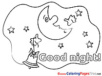 Crescent Good Night Coloring Pages free