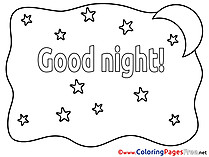 Drawing Moon free Good Night Coloring Sheets