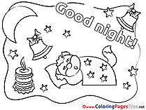 Fox Candle Moon download Good Night Coloring Pages