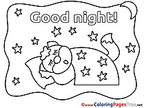 Fox Colouring Sheet download Good Night