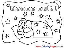 Fox Good Night Colouring Sheet free