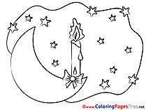 Moon Kids Good Night Coloring Pages