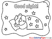 Pillow free Good Night Coloring Sheets