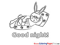 Rabbit Colouring Page Good Night free