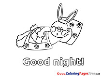 Rabbit Kids Good Night Coloring Pages