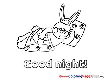 Rabbit Kids Good Night Coloring Pages