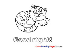 Tiger Good Night Colouring Sheet free