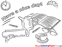 Book Coloring Pages Have a nice Day for free