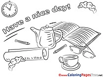 Book Coloring Pages Have a nice Day for free