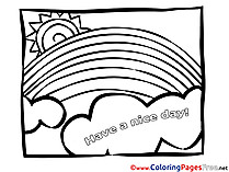 Rainbow printable Have a nice Day Coloring Sheets