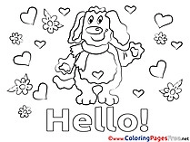 Puppy printable Hello Coloring Sheets
