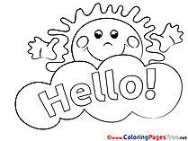 Sun Colouring Sheet download Hello