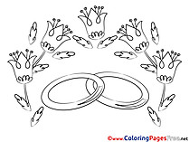 Flowers free Colouring Page Love