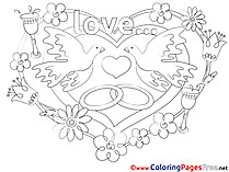 Pigeons Love free Coloring Pages