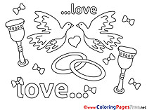 Rings Colouring Page Love free