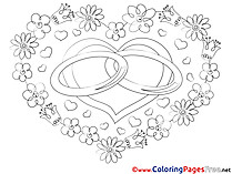 Wedding for Kids Love Colouring Page