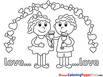 Wedding free Colouring Page Love