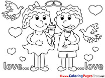 Wedding Love free Coloring Pages